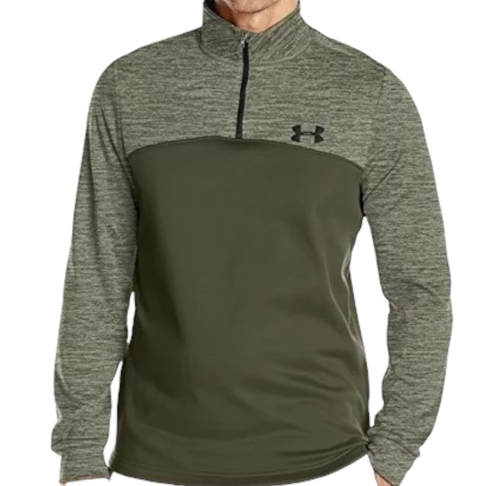 Under Armour Fleece Quarter Zipper ColdGear Sweater Green Pullover